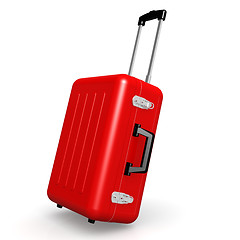 Image showing Red luggage in angle position