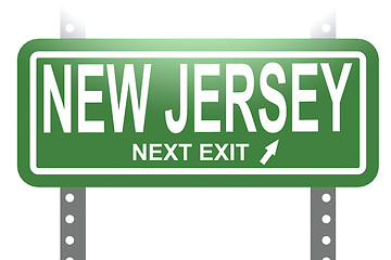 Image showing New Jersey green sign board isolated