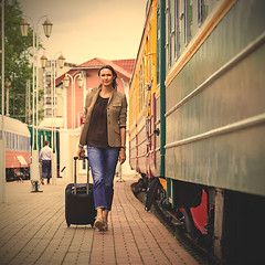 Image showing beautiful woman in travel