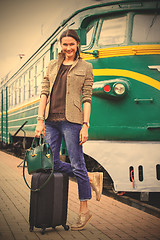 Image showing smiling woman traveler