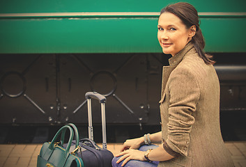 Image showing travel portrait of a beautiful adult woman