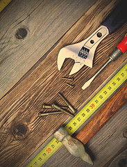 Image showing still life with vintage locksmith tools