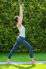 Image showing beautiful woman doing yoga