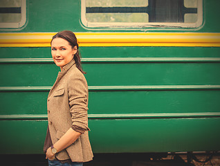 Image showing travel portrait of a pretty woman