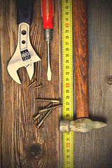 Image showing Still life with old locksmith tools