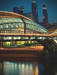 Image showing night cityscape of Moscow city, Russia