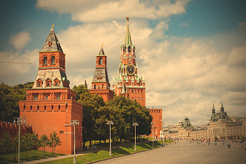 Image showing Red Square, GUM and Kremlin towers, Moscow, Russia