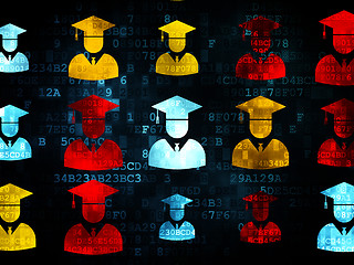 Image showing Science concept: Student icons on Digital background