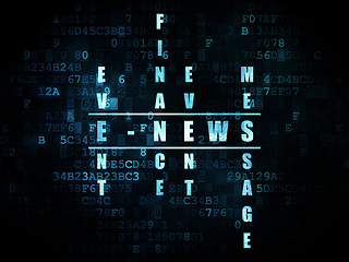 Image showing News concept: word E-news in solving Crossword Puzzle