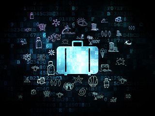 Image showing Vacation concept: Bag on Digital background