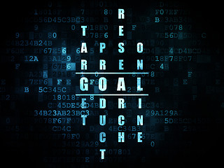 Image showing Advertising concept: word Goal in solving Crossword Puzzle