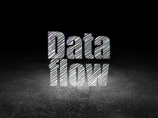 Image showing Data concept: Data Flow in grunge dark room