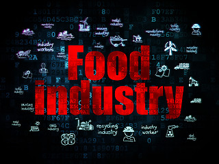 Image showing Manufacuring concept: Food Industry on Digital background