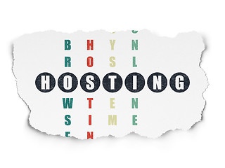 Image showing Web design concept: word Hosting in solving Crossword Puzzle