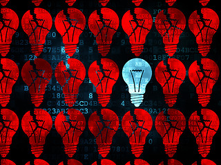 Image showing Business concept: light bulb icon on Digital background