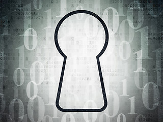 Image showing Data concept: Keyhole on Digital Paper background