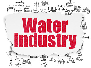 Image showing Manufacuring concept: Water Industry on Torn Paper background