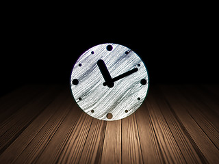 Image showing Time concept: Clock in grunge dark room