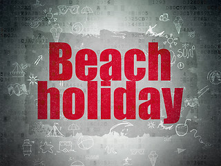 Image showing Tourism concept: Beach Holiday on Digital Paper background