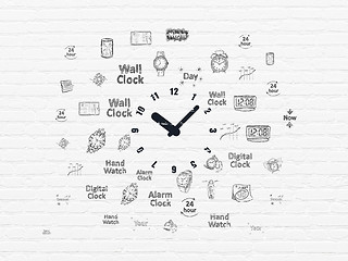 Image showing Time concept: Clock on wall background