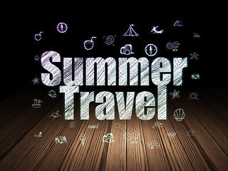 Image showing Travel concept: Summer Travel in grunge dark room
