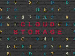 Image showing Cloud networking concept: Cloud Storage on wall background