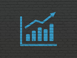 Image showing News concept: Growth Graph on wall background