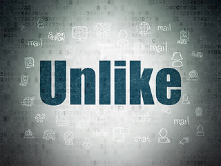 Image showing Social network concept: Unlike on Digital Paper background