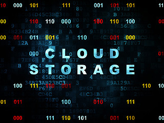 Image showing Cloud technology concept: Cloud Storage on Digital background