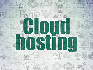 Image showing Cloud technology concept: Cloud Hosting on Digital Paper background