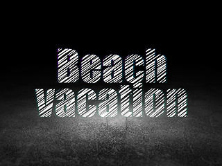 Image showing Vacation concept: Beach Vacation in grunge dark room