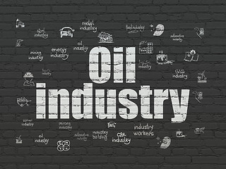 Image showing Manufacuring concept: Oil Industry on wall background