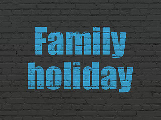 Image showing Travel concept: Family Holiday on wall background