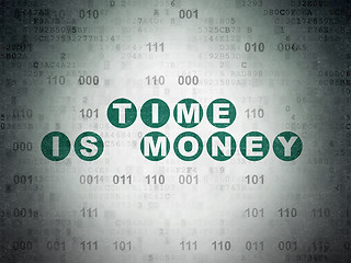 Image showing Time concept: Time Is money on Digital Paper background