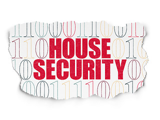 Image showing Protection concept: House Security on Torn Paper background