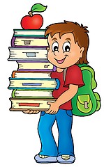 Image showing Boy holding books theme image 1