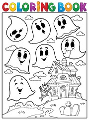 Image showing Coloring book ghost theme 4