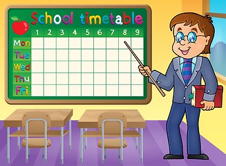 Image showing School timetable with man teacher