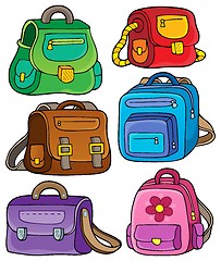 Image showing School bags theme set 1