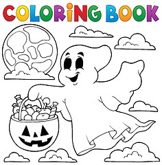 Image showing Coloring book ghost theme 3