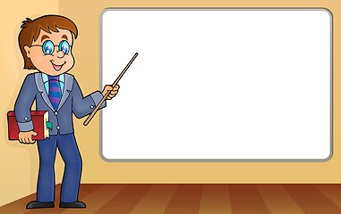 Image showing Man teacher standing by whiteboard