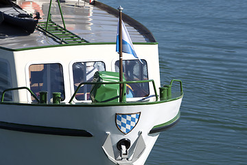 Image showing Closeup of a steamship at lake Chiemsee, Bavaria