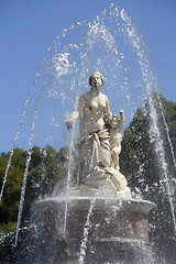 Image showing Closeup of statue Latona fountain at Herrenchiemsee, Bavaria