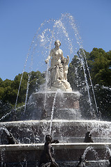 Image showing Statue of Latona fountain at Herrenchiemsee, Bavaria