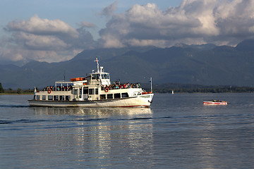 Image showing Steamship at lake Chiemsee, Bavaria