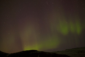 Image showing Different colors of northern lights in Iceland