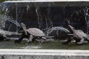 Image showing Closeup of Latona fountain at Herrenchiemsee, Bavaria