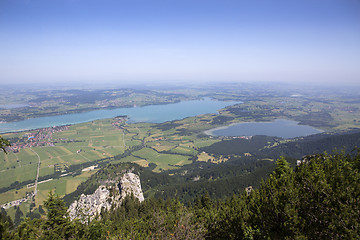 Image showing Bavarian lake Forggensee from above