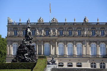 Image showing Closeup of the facade of castle Herrenchiemsee, Bavaria