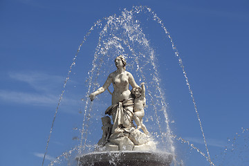 Image showing Closeup of statue Latona fountain at Herrenchiemsee, Bavaria